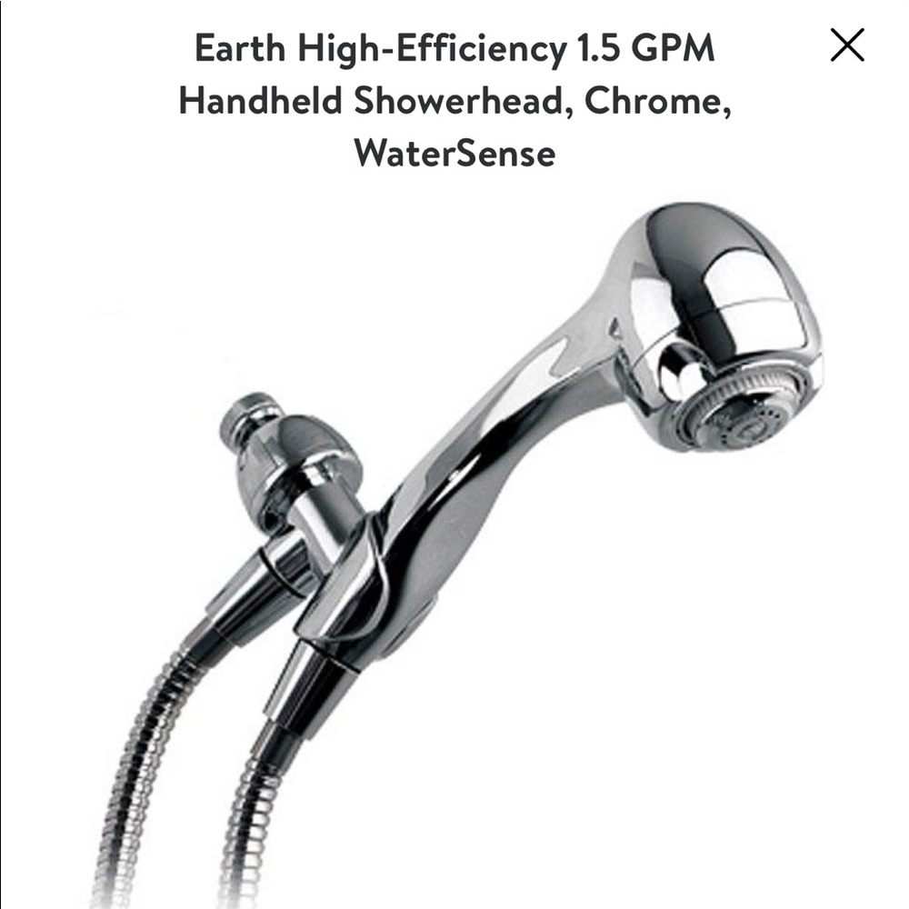 🌺Earth High-Efficiency 1.5 GPM Handheld Showerhead, Chrome, WaterSense